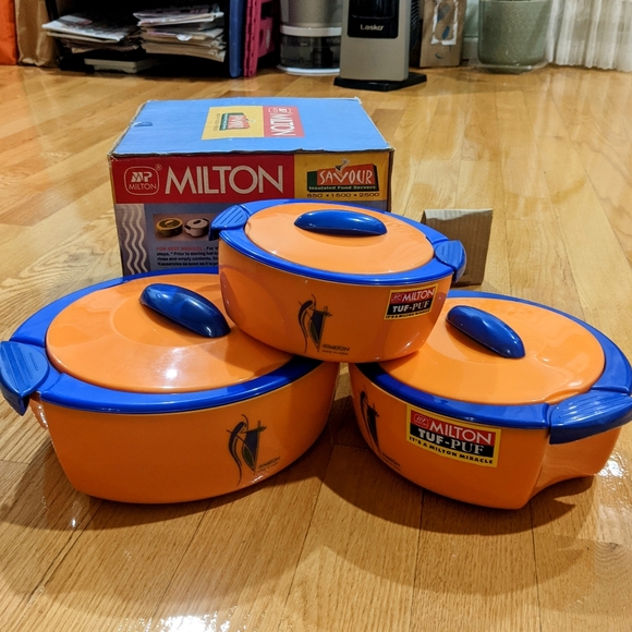 Milton Kitchen Rare Vintage 9s Milton 3piece Casserole Insulated Hot Pot Food Storage Set